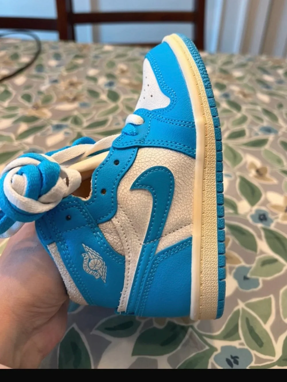 Air Jordan High-Top Sneakers in White and Blue toddler size 9